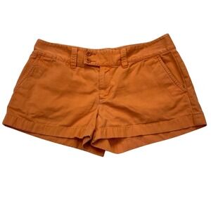 Ralph Lauren Rugby Chino Shorts Womens 8 Orange Cotton Mid Rise Preppy Classic